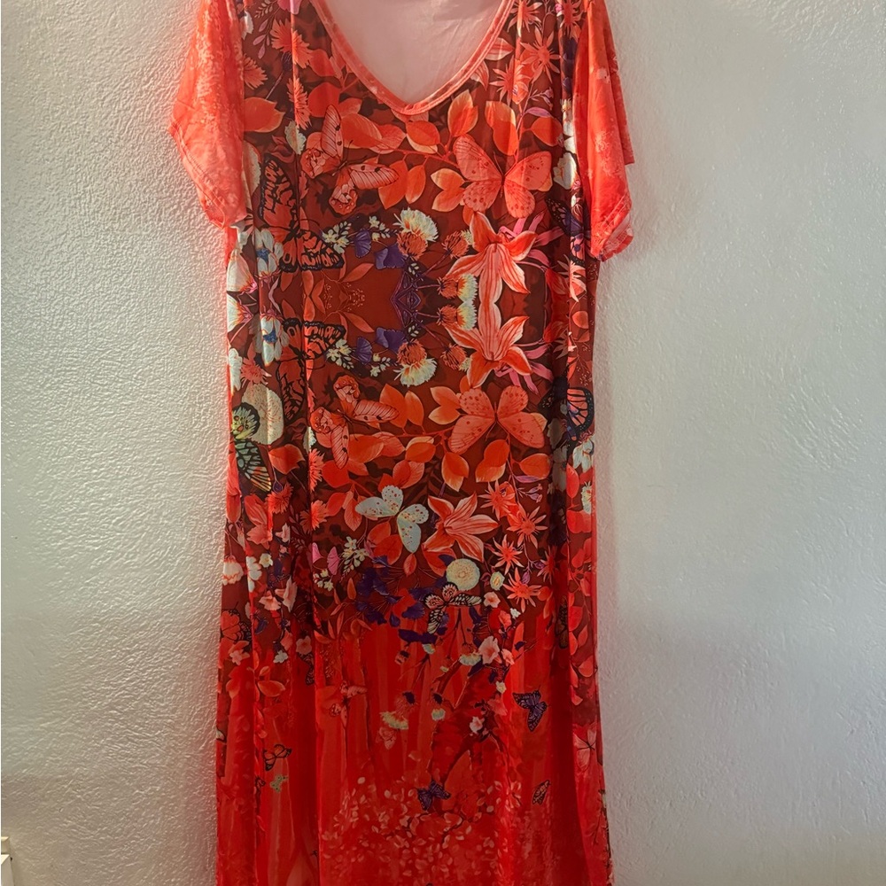 Floral Red Dress